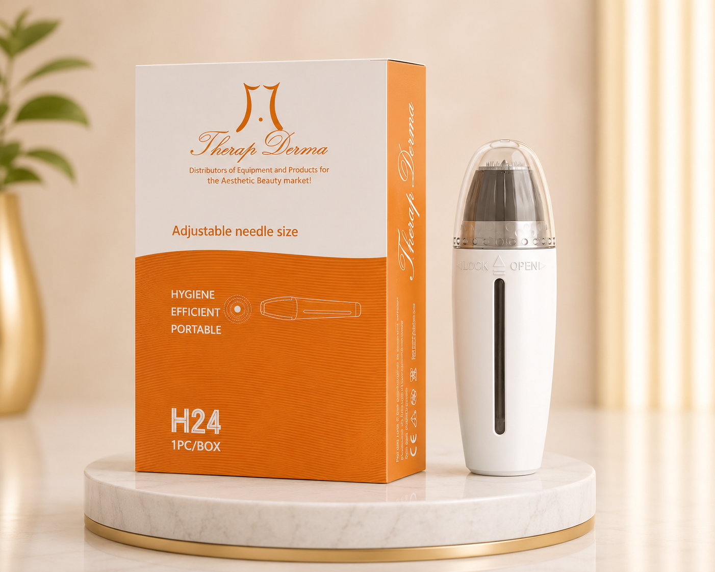 Dispositivo de microaguja ajustable para uso directo de los viales de 0,25 mm a 1,5 mm - Bio Needle H24
